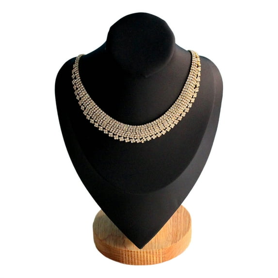 Elegant Sturdy Lint Necklace Display Stand Small Jewelry Bust Holder Portable Accessory for Countertop Showcase