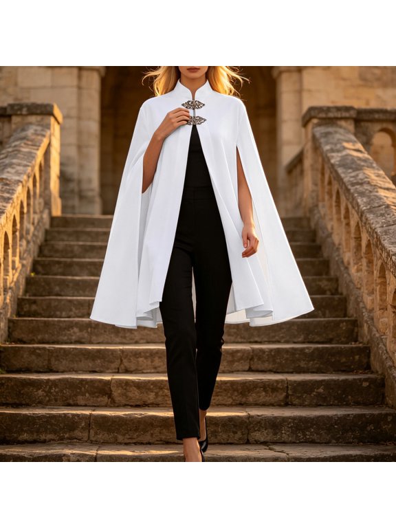 Elegant Style Long Coat for Cosplay And Ideal For Role Play And Holiday Parties, White, S