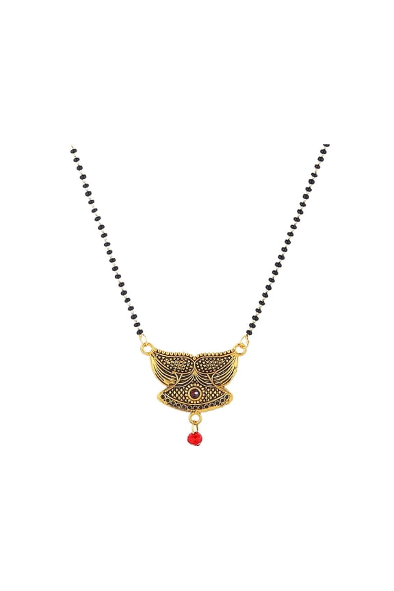 Elegant Stylish Unique Traditional Ethnic Casual Wear Copper Gold Plated Designer Mangalsutra Tanmaniya For Women (HR 12 MSTR) (Contemporary Copper7)