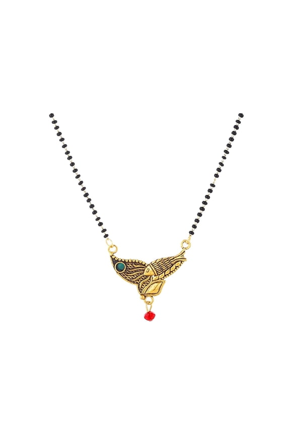 Elegant Stylish Unique Traditional Ethnic Casual Wear Copper Gold Plated Designer Mangalsutra Tanmaniya For Women (HR 12 MSTR) (Contemporary Copper9)