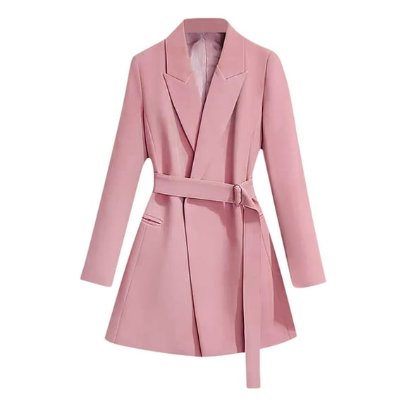 Elegant Suit Jacket for Women,Open Front Long Sleeve Blazer Formal Wedding Guests Office Work Suits with Belted Workwear Elegant Classic Formal Suits Cardigan Casual Blazers Jackets for Ladies
