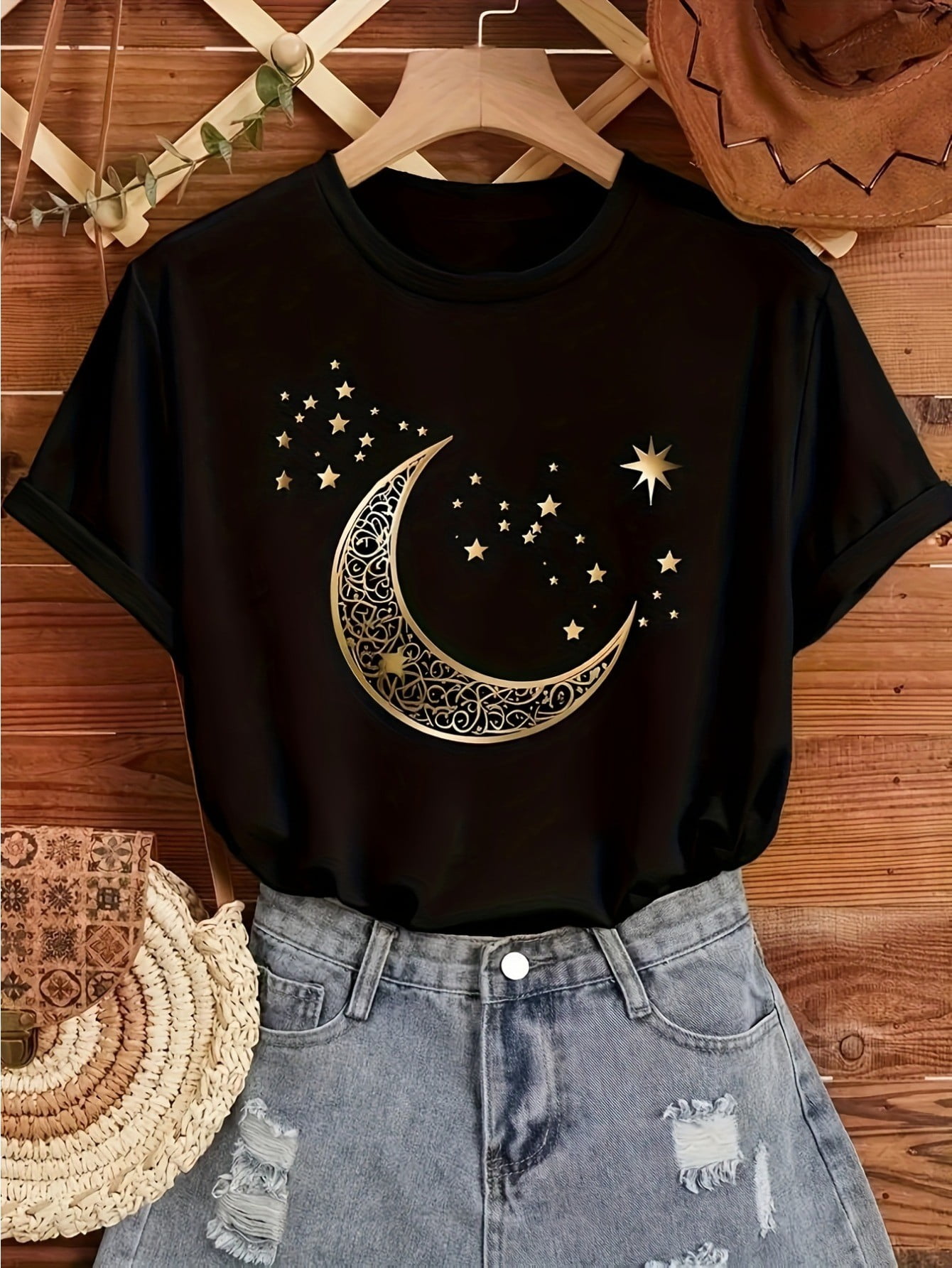 Long-sleeve Moon print Top main image 1