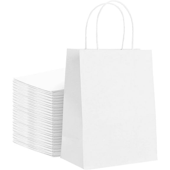 Elegant Supply Kraft Paper Bags with Twisted Handles-13x7x17 inches, Bulk Multiuse Solid Print Bags, Perfect for Any Occasion, 50 Pack