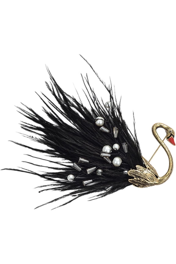 Elegant Swan Brooch Fashion Feather Brooch Elegant Lapel Pin for Wedding Birthday Clothes Collar Dress Scarf Decoration