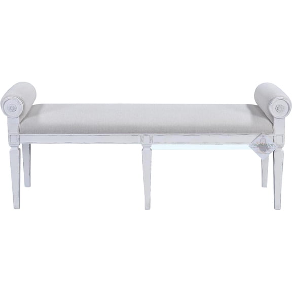Elegant Swedish Style White Afton Bench