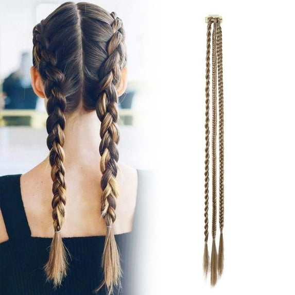 Elegant Synthetic Braided Ponytail Wig for Women Natural Looking Three Strand Plait Hairpiece with Water Drop Clip