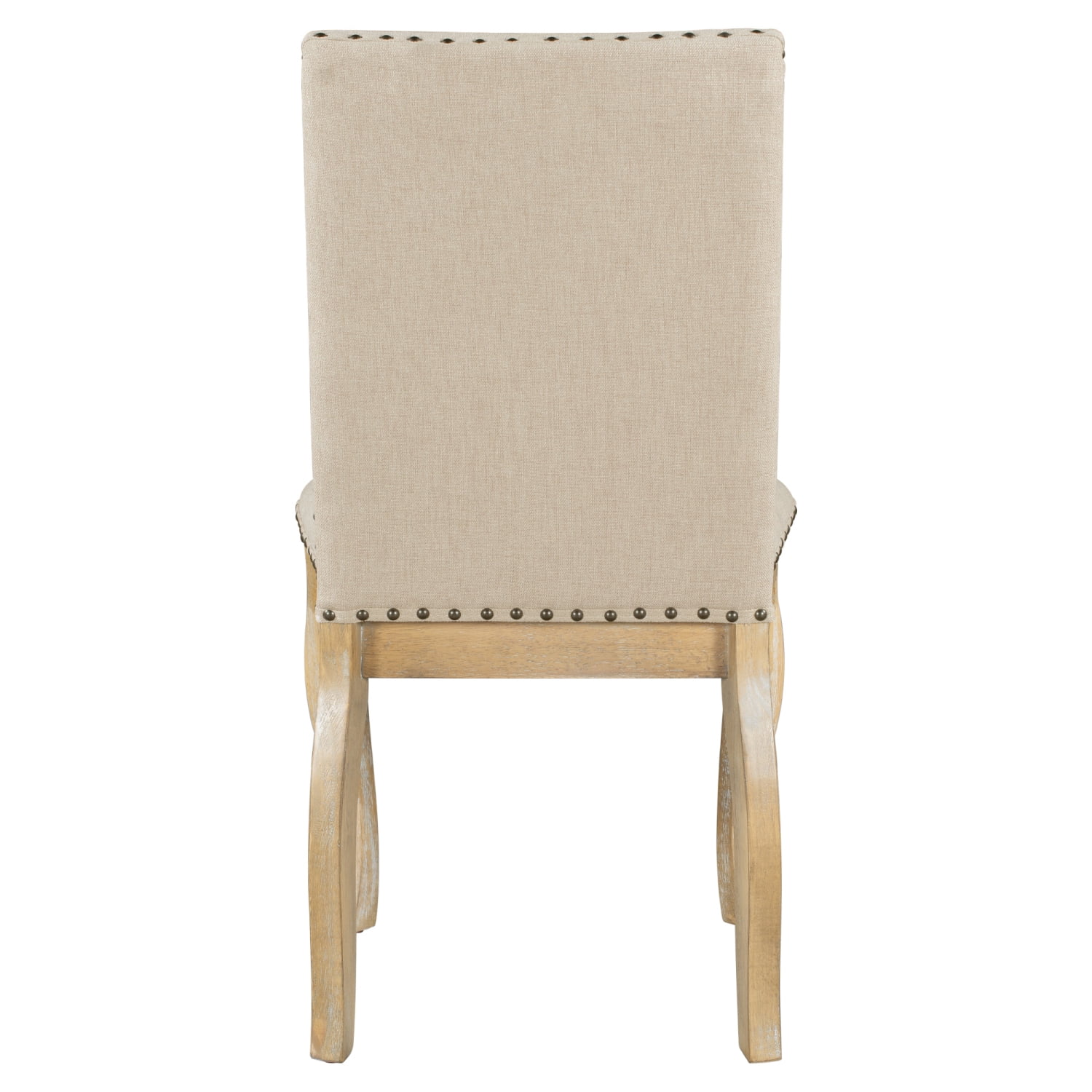 Elegant TREXM Set of 4 Upholstered Fabric Dining Room Chairs in Natural