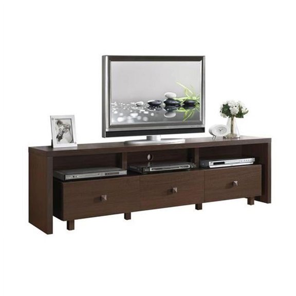 Elegant TV Stand with Storage, Hickory - Up to 75 in.