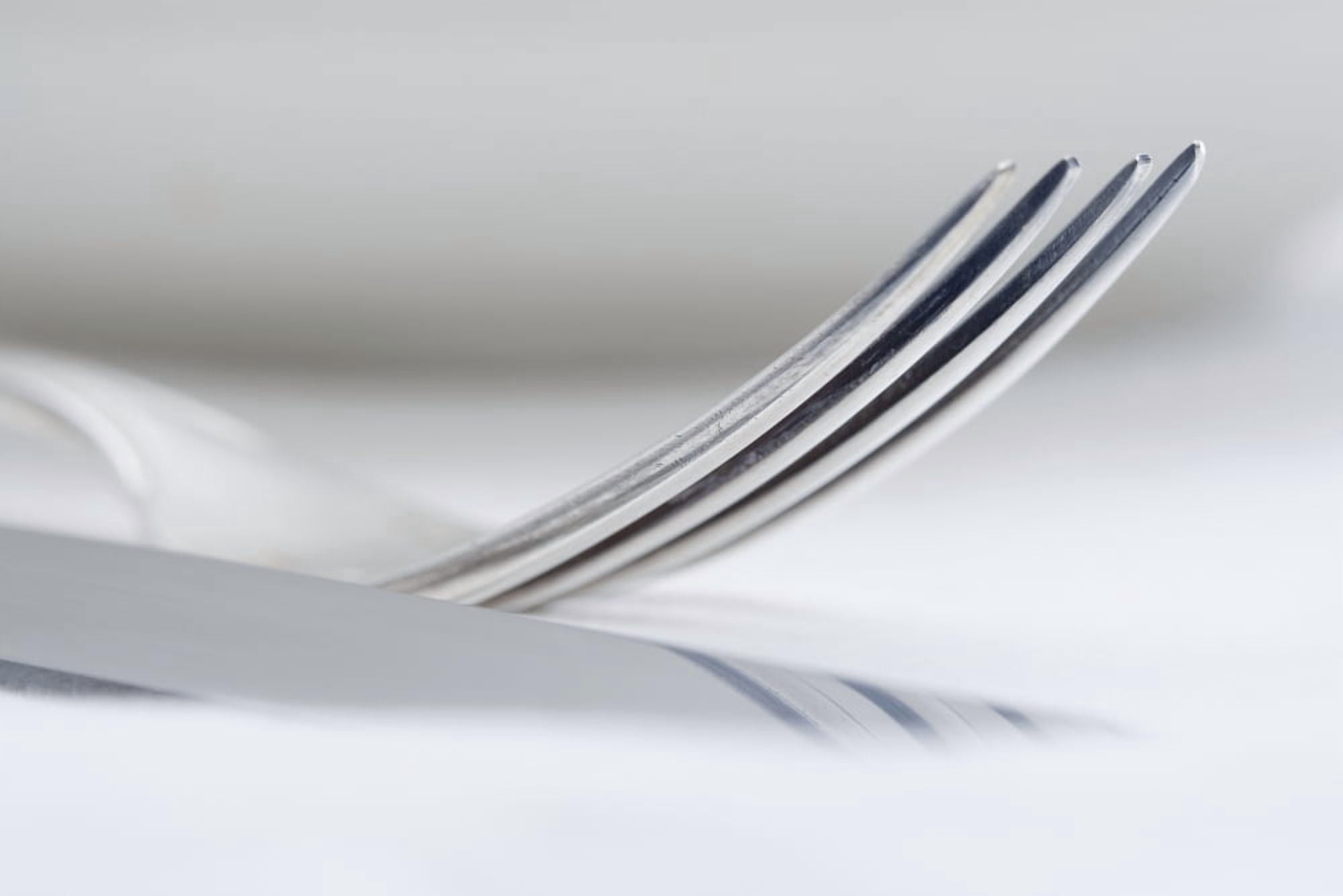 Elegant Table Setting - Extreme Closeup of Silverware Canvas Art - Panoramic Images (27 x 9)
