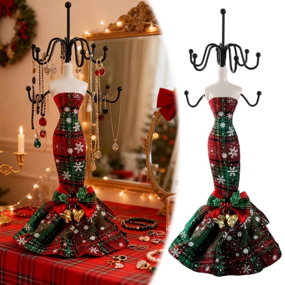 Elegant Tail Jewelry Holder Stand Desktop Organizer for Earrings Necklaces Rings - Display for Home