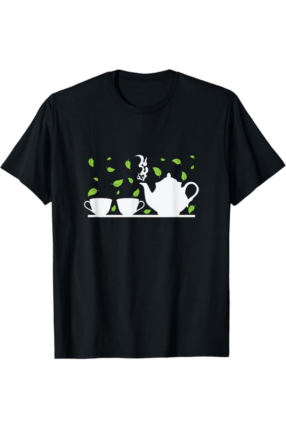 Elegant Tea Ceremony Setup T-Shirt men and women can wear, black, white, gifts