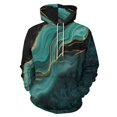 thumbnail image 1 of Elegant Teal Gold Marble Men's Women Vintage 3D Hooded Sweatshirt - All-Season Loose Fit Streetwear, 1 of 6