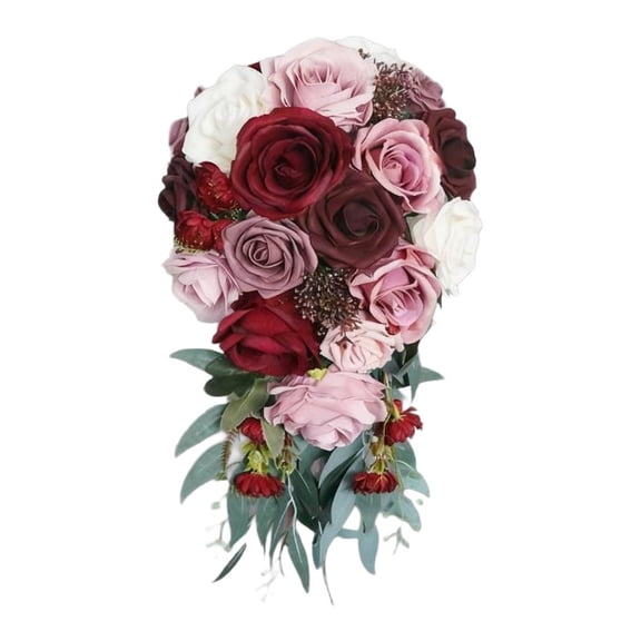 Elegant Teardrop Bridal Bouquet Silk Flower Artificial Wedding Bouquet For Bride