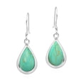 thumbnail image 1 of Elegant Teardrops of Green Turquoise Stone Inlay Sterling Silver Dangle Earrings, 1 of 5