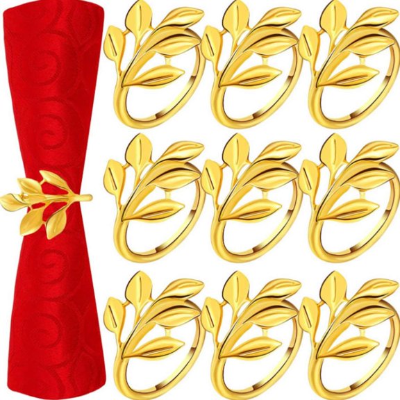 Elegant Thanksgiving and Dinner Napkin Rings Set of 20 Gold Fall Table for Events and Parties 20PCS