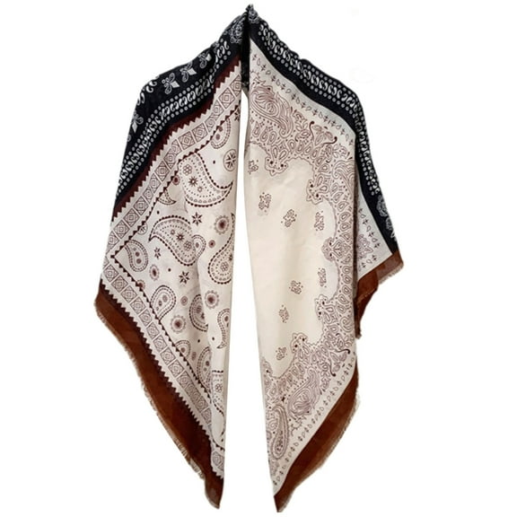 Elegant Thin Silk Scarf Print Shawl Wrap Square Shoulder Cover For Autumn Spring