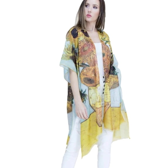 Elegant Timeless Full-Length Classic Kimono with Unique Artistic Print for Versatile Styling|SOL24A180