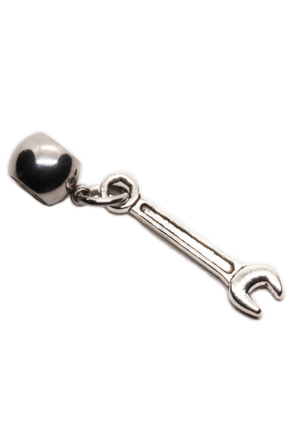 Elegant Tool Charms - Wrench Charm for Bracelet - Sterling Silver Wrench Charm for Jewelry Making - Ideal Gift for Craft Enthusiasts and DIY Lovers - Intricate Design and Durable Finish
