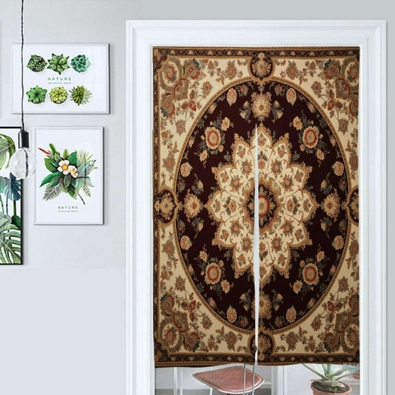 Elegant Traditional Floral Door Curtain Nordic Living Room DoorCurtain Porch Partition Curtain Kitchen Rative Half Curtain