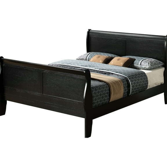 Elegant Traditional King Bed In Black - 90'd X 79'w 44'h And Dependable Design Enhances Interior Look Assembly Required 44' Height 79' Width 90' Depth Build Fits Themes
