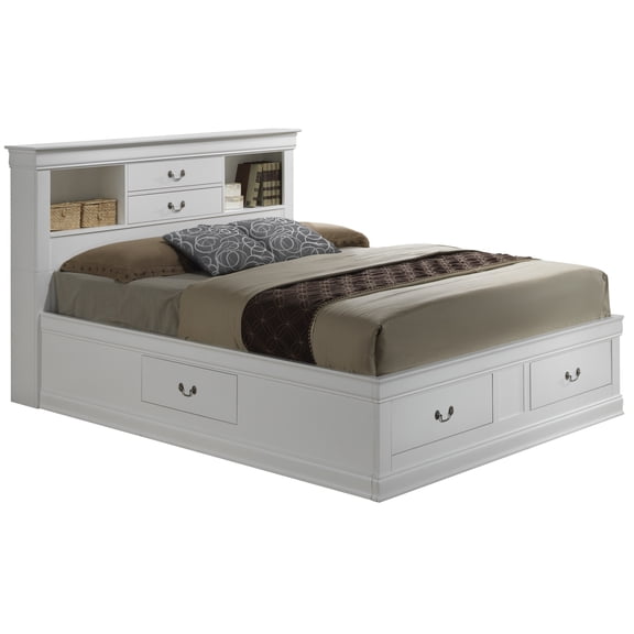 Elegant Traditional King Storage Bed