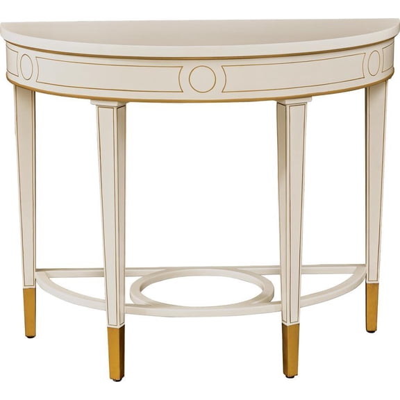 Elegant Traditional White Lacquer Console Table