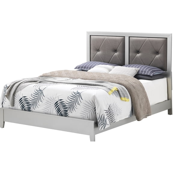 Elegant Transitional Full Bed In Silver Champagne - Materials For Durability 52'h X 59'w 80'd A Cozy Rest Suits Different Decor Styles Easy Assembly Instructions And Option Bedroom X Relaxing Sleep