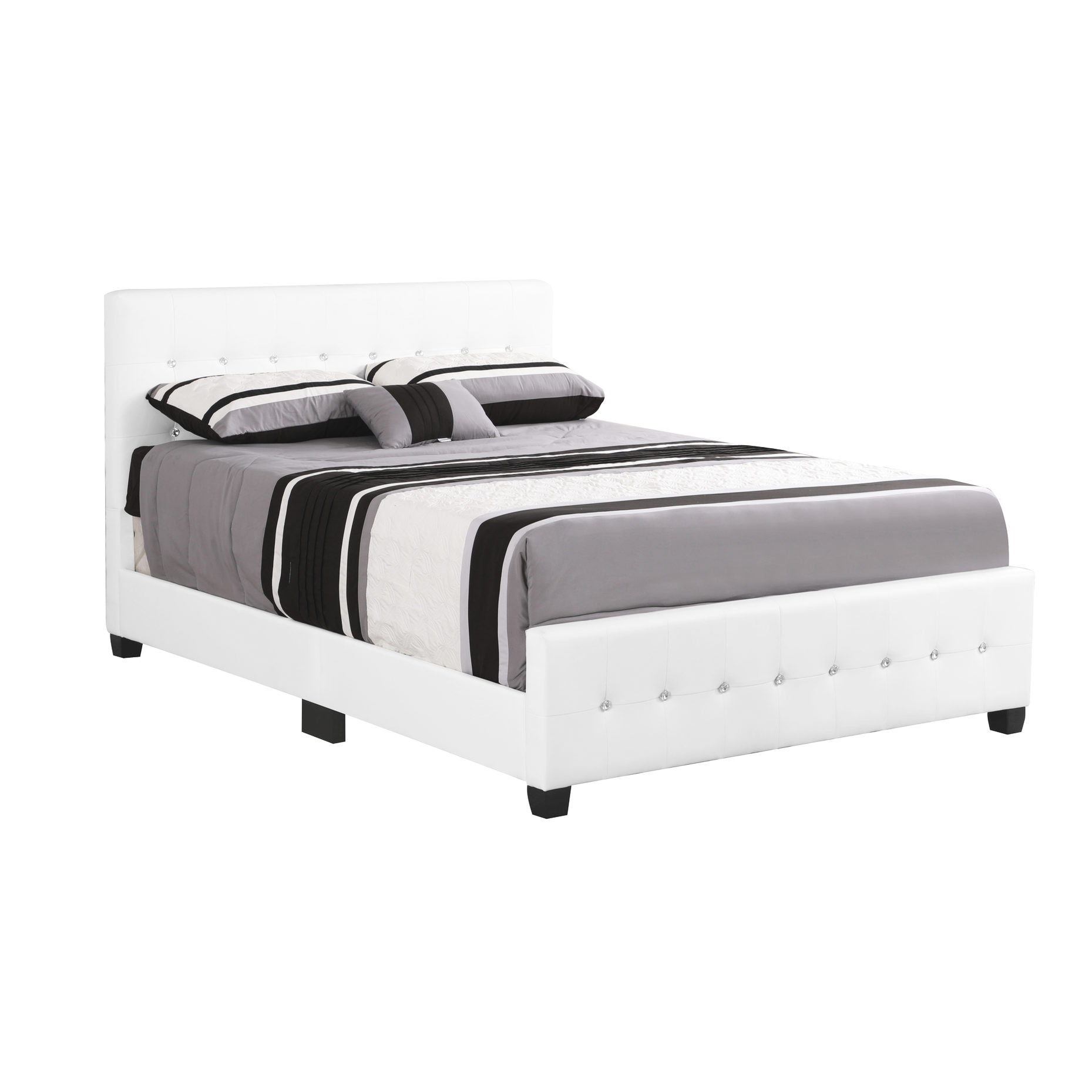 Elegant Transitional Queen Bed In Matte White - And 43"h X 63"w 88"d ...