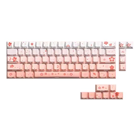 Elegant Translucents Side Print Backlit Keycap 74Pcs Sakuras Comfort Original Profile for 60 61 Mechanical Keyboards