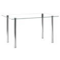 Elegant Transparent Glass & Iron Dining Table Easy Assembly