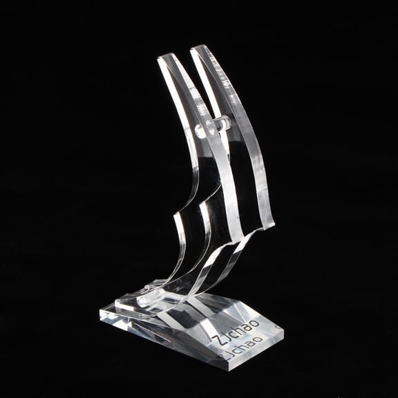 Elegant Transparent Single Long Stem Artificial Rose Display Base Stand for Tabletop Decor (5.9 in / 15.0 cm)