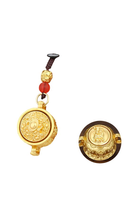 Elegant Treasure Basin Keychain Eye Catching Keychain Pendant Crafted For Cultural Appreciation And Luck