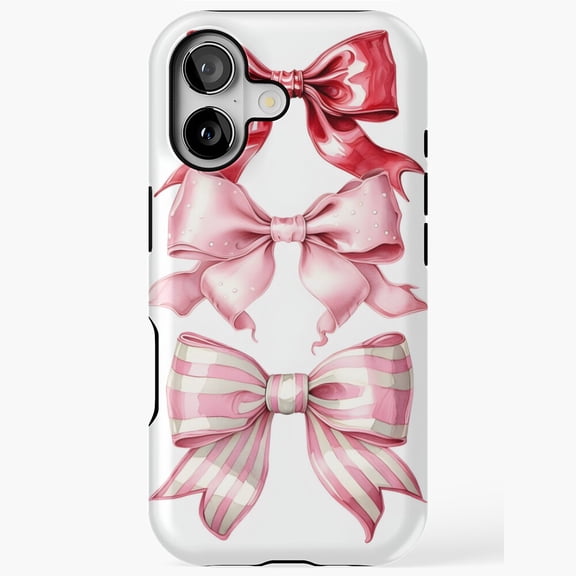 Elegant Trio Bows Watercolor Art Phone Case with iPhone 17 to 11 Pro Max