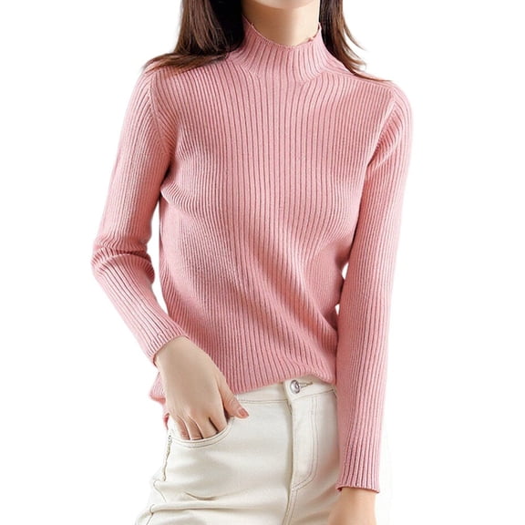 Elegant Turtleneck Sweater – Long Sleeve Slim Fit Knit Pullover for Women, Soft Warm Winter Top for Casual Wear & Layering, Autumn Korean Oversize Style