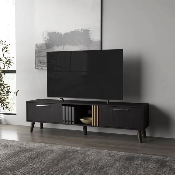 Elegant Tv Stand With Organization And Style Modern 16.9 Inches High Platform For Tvs