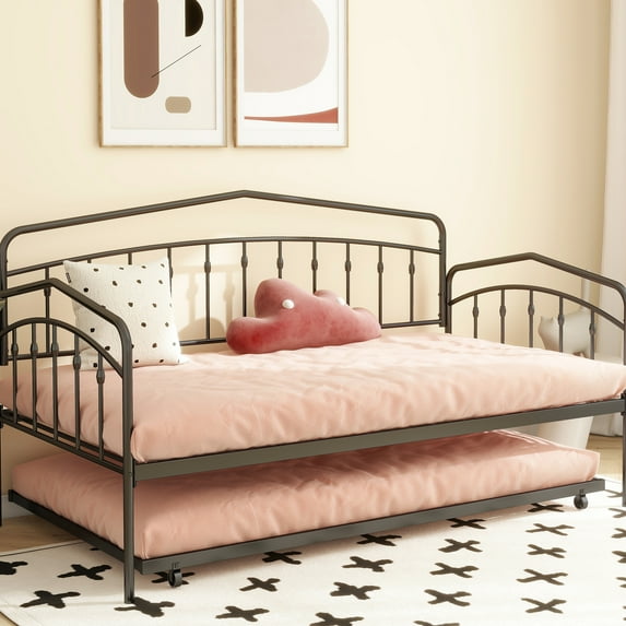 Elegant Twin Daybed With Black Trundle - , Bedroom Apparent Majestic