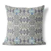 Elegant Twirls Throw Pillow with Removable Cover in Gray 16x16