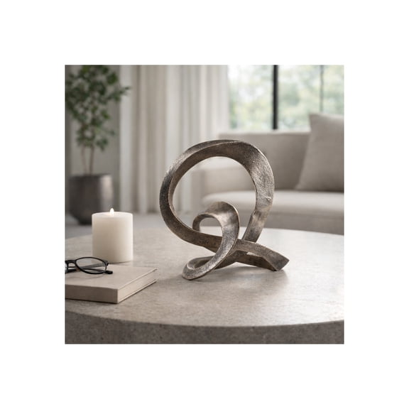 Elegant Twisted Knot Sculpture for Home Decor - Ornament for Bathroom Vanity, Office Desk, or Living Room Decor - Decorative Object for Shelf and Coffee Table Accent - 9", Bronze & Gold