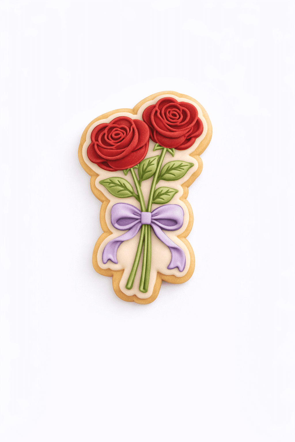 Elegant Two Rose Bouquet Cookie Cutter & Stamp – Floral Long Stem Roses ...