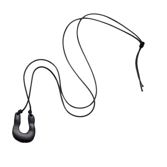 Elegant Two Tone Finish U Shape Necklace Flexible Leather Rope Chain Minimalists Jewelry for Everyday Wear