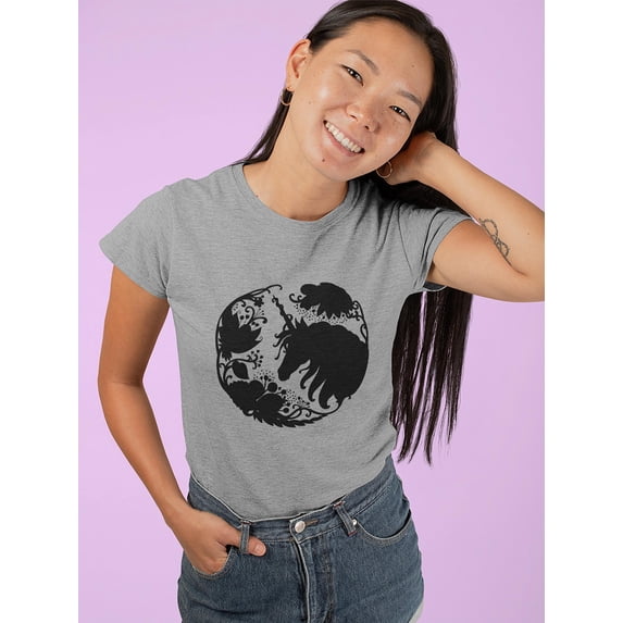 Elegant Unicorn With Long Mane Shaped T-Shirt Women -Image by Shutterstock, Female Medium