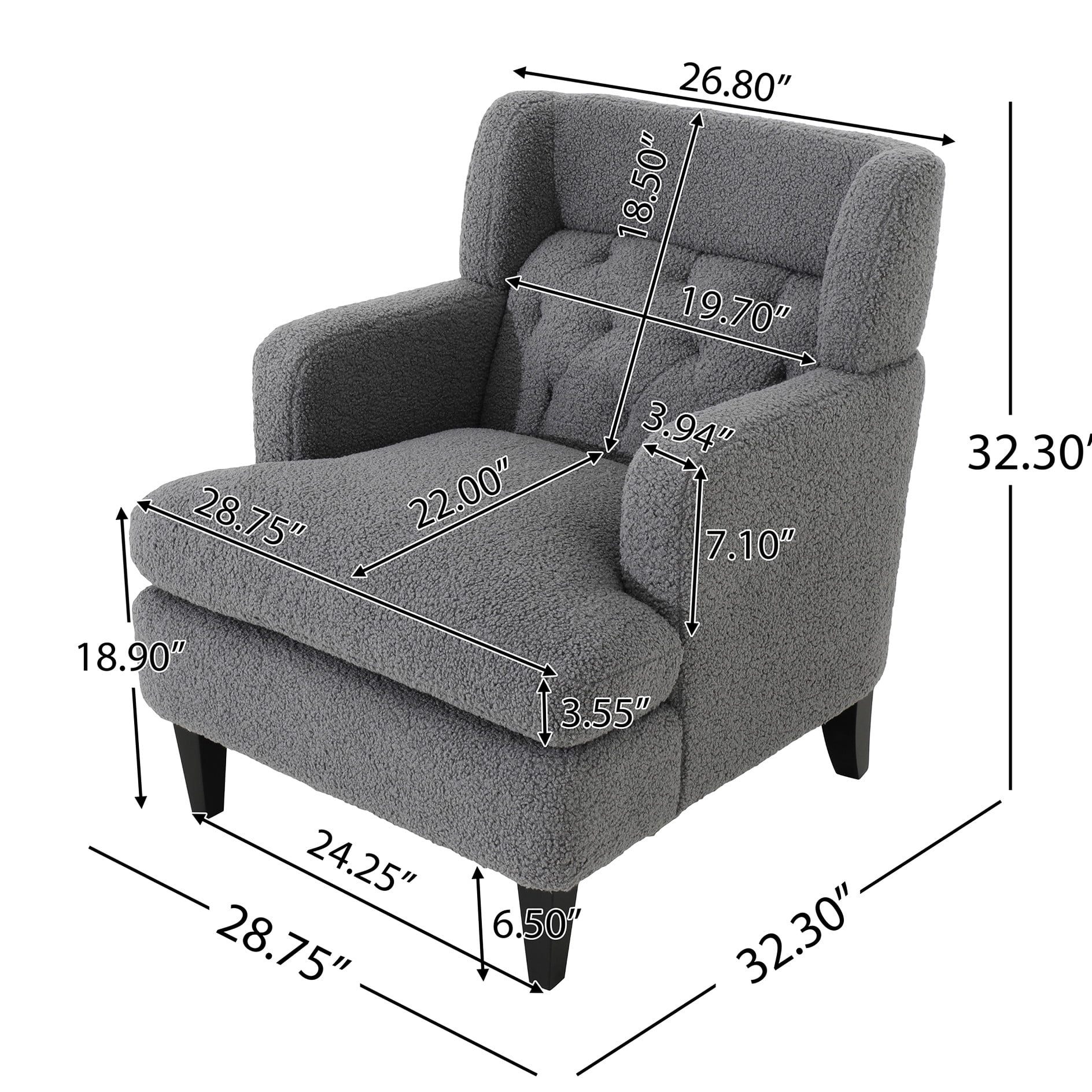 Elegant Grey Accent Chair