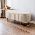 thumbnail image 1 of Elegant Upholstered Velvet Storage Ottoman with Button-Tufted,Storage Bench with Metal Legs for Bedroom,Living Room, Entryway,Fully Assembled Except Legs, 1 of 9