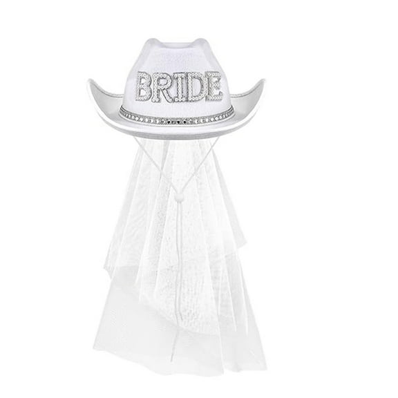 Elegant Veil Bride Hat with Encrusted Rhinestones for Wedding Engagement Party