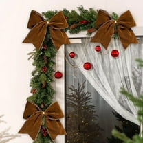 Elegant Velvet Bow for Gift Box Wreath and Party Decor, Polyester Ribbon for Festive Celebrations and Home Embellishment(Brown)