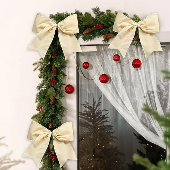 Elegant Velvet Bow for Gift Box Wreath and Party Decor, Polyester Ribbon for Festive Celebrations and Home Embellishment(White)