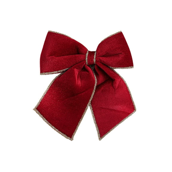 Elegant Velvet Christmas Bow with Flocking Finish, Versatile Holiday Décor for Christmas Tree, Wedding Arch, Party, and Gift Box Enhancement