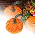 thumbnail image 1 of Elegant Velvet Pumpkin Sculpture - Autumn Thanksgiving Desktop Decor for Holiday Tabletop Display, Fall Centerpiece for Dining Table, Mantel, and Seasonal Home Decoration, 1 of 7