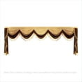 thumbnail image 1 of Elegant Velvet Waterfall Valance with Bead Tassels, 1-Piece, Rod Pocket & Velcro Install Decorative Top Header, Coffee & Gold, 1 of 5