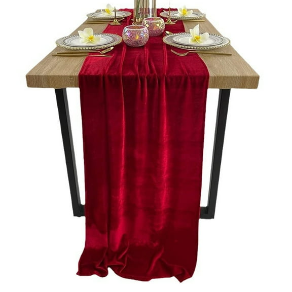 Elegant Velvety Table Runner 120x29inch Vintage Tablecloth for Upscale Dining and Special Event Gathering Home Decors